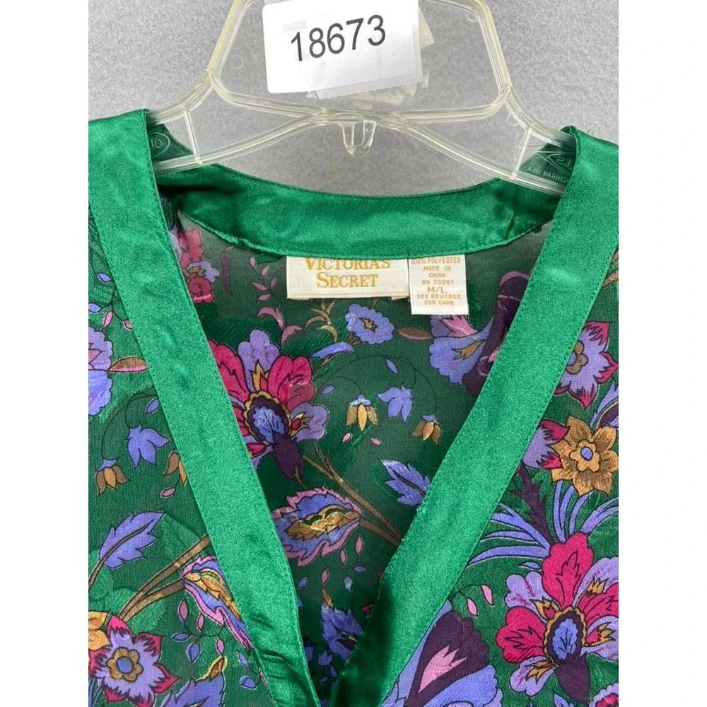 Vintage Victoria's Secret Sz M/L Sheer Nightie Gold Label Purple Green Dark Goth